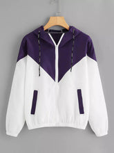 Load image into Gallery viewer, New Outdoor Jacket Coat Womens Long Sleeve Patchwork Thin Skin Suits Hooded Zip Stitching Outwear Coat Running Sport Jacket
