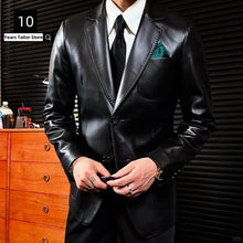 Load image into Gallery viewer, New Men Leather Slim Fit Casual Lapel Formal Wear Jackets Leather Jacket
