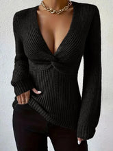 Load image into Gallery viewer, Women&#39;s Pullovers New Styles Solid Color Sexy V-neck Slim Fit Knitted Sweaters
