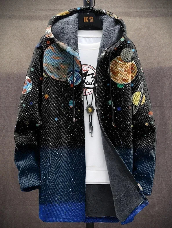 3D Men Cardigans Coats Japanese Style Art Colorful Graphics Printed Plush Thick Winter Casual Streetwear Unisex Clothing