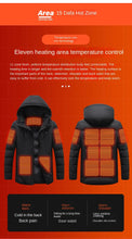 Load image into Gallery viewer, Winter Heating Jacket Mens 11 Heating Zone USB Charging Temperature Controlled Padded Coat Outdoor Ski Warm Cold-proof Parka
