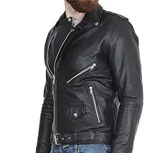 Load image into Gallery viewer, Men&#39;s Faux  Leather Jacket -imitation Lambskin Winter Vintage Motorcycle Biker Jacket, Moto Riding &amp; Racing Jacket
