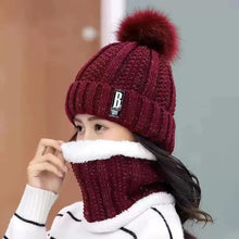 Load image into Gallery viewer, Winter Beanie Hats for Women with Thick Fleece Lined Scarf Set
