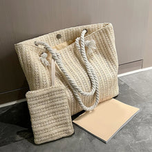 Load image into Gallery viewer, Designer Style Large Capacity Straw Tote Bag Summer Beach Bag Casual Bali Big Purse
