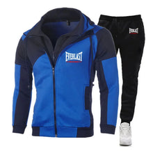 Load image into Gallery viewer, Men&#39;s Zipper Patchwork Sweatshirt + Casual Sport Pants Sportswear for Men
