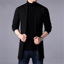Load image into Gallery viewer, Sweater Coats Men New Fashion 2025 Autumn Men&#39;s Slim Long Solid Color Knitted Jacket Fashion Men&#39;s Casual Sweater Cardigan Coats
