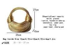 Load image into Gallery viewer, Handbags for Women 2025 New Gold Luxury Designer Brand Handwoven Noodle Bags Rope Knotted Pulled Hobo Silver Evening Clutch Chic
