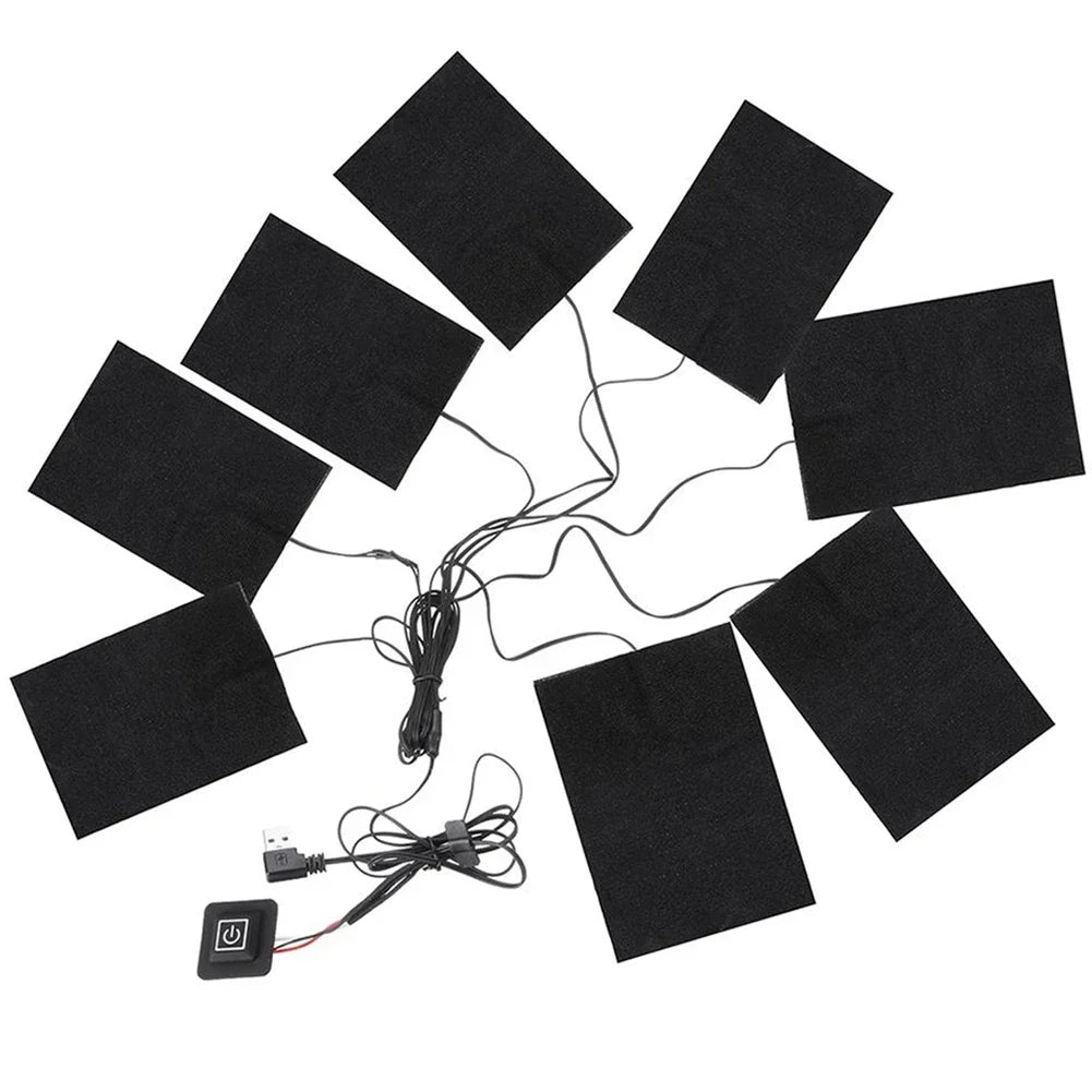 3 Levels Electric Cloth Heater USB Heating Pads Outdoor Thermal Winter Heating Vest Pads Vest Heater for DIY Heated Clothing