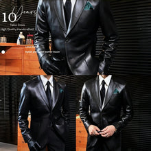 Load image into Gallery viewer, New Men Leather Slim Fit Casual Lapel Formal Wear Jackets Leather Jacket
