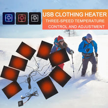 Load image into Gallery viewer, 3 Levels Electric Cloth Heater USB Heating Pads Outdoor Thermal Winter Heating Vest Pads Vest Heater for DIY Heated Clothing
