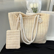 Load image into Gallery viewer, Designer Style Large Capacity Straw Tote Bag Summer Beach Bag Casual Bali Big Purse
