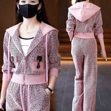 Load image into Gallery viewer, Casual sports suit for women 2025 hooded cardigan jacket for women two-piece set
