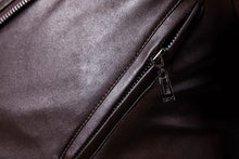 Load image into Gallery viewer, Mens Faux Leather Jackets New White Black Casual Lapel Slim Fit Diagonal Zipper Motorcycle Faux Leather Jacket Coat Mens Jackets
