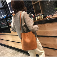 Load image into Gallery viewer, Designer Handbags Ladies Bucket Bag PU Leather Shoulder Large Capacity Crossbody Bags for Women High Quality New Tote Bag
