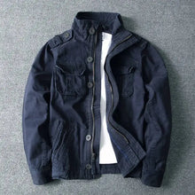 Load image into Gallery viewer, Men Camo Cargo Jacket Autumn Heavyweight Wash Cotton Windbreaker Jacket Military Camouflage Outdoor Sportswear Coat Multi Pocket
